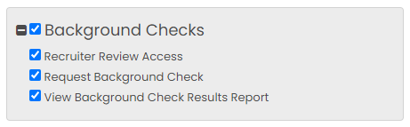 Background check user permission settings