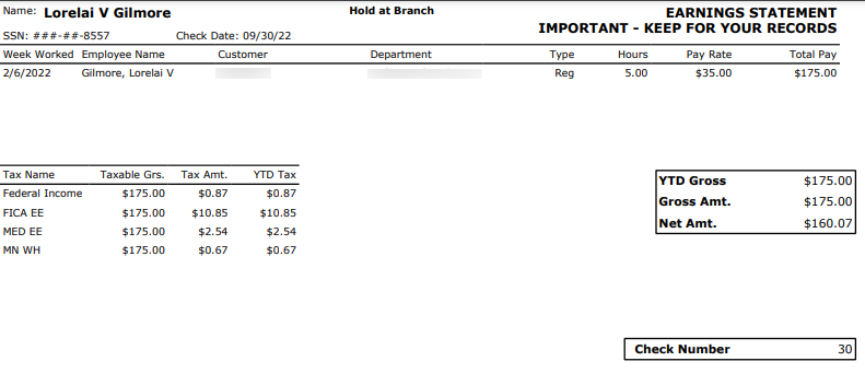 Earnings Statement