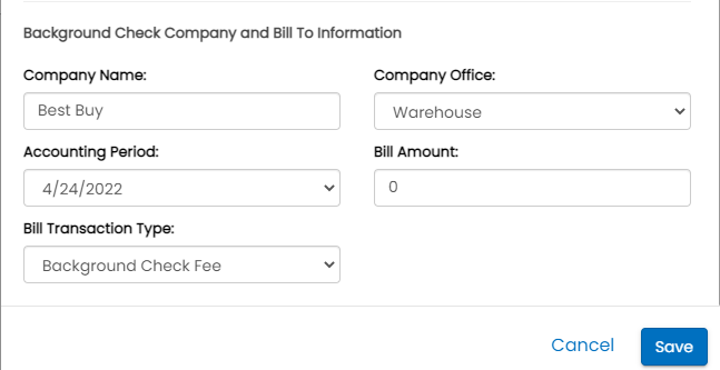 Setting bill amount to 0 to delete the billing transaction