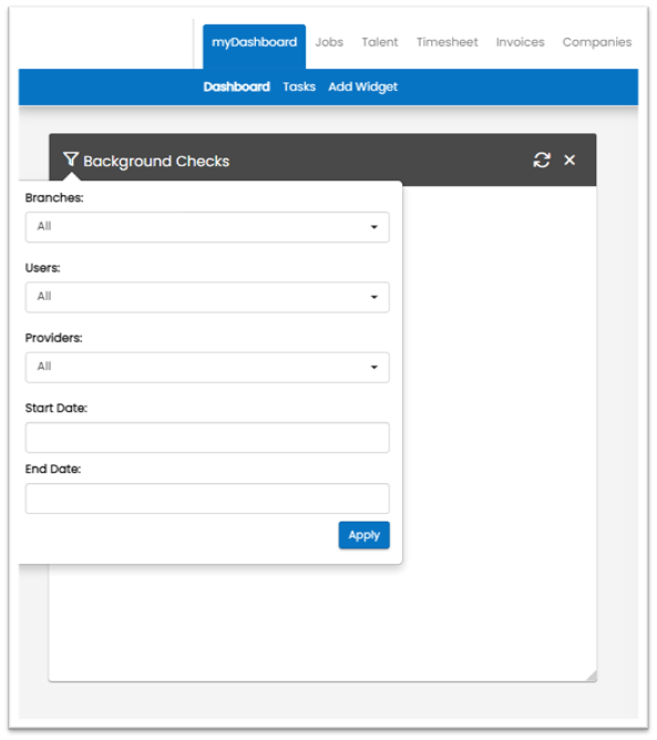 Background Check Widget — completed view