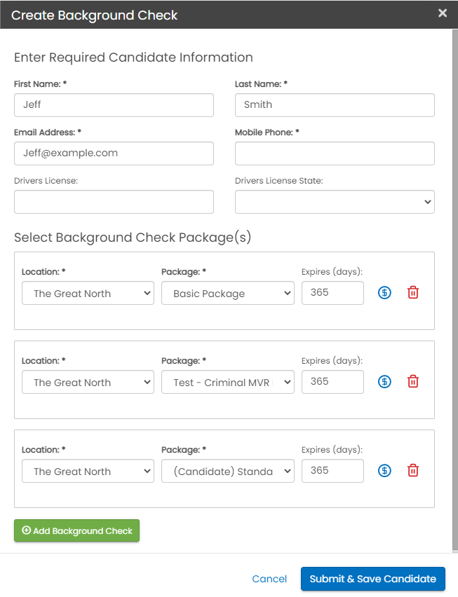 $ button on package line items in Create Background Check aside