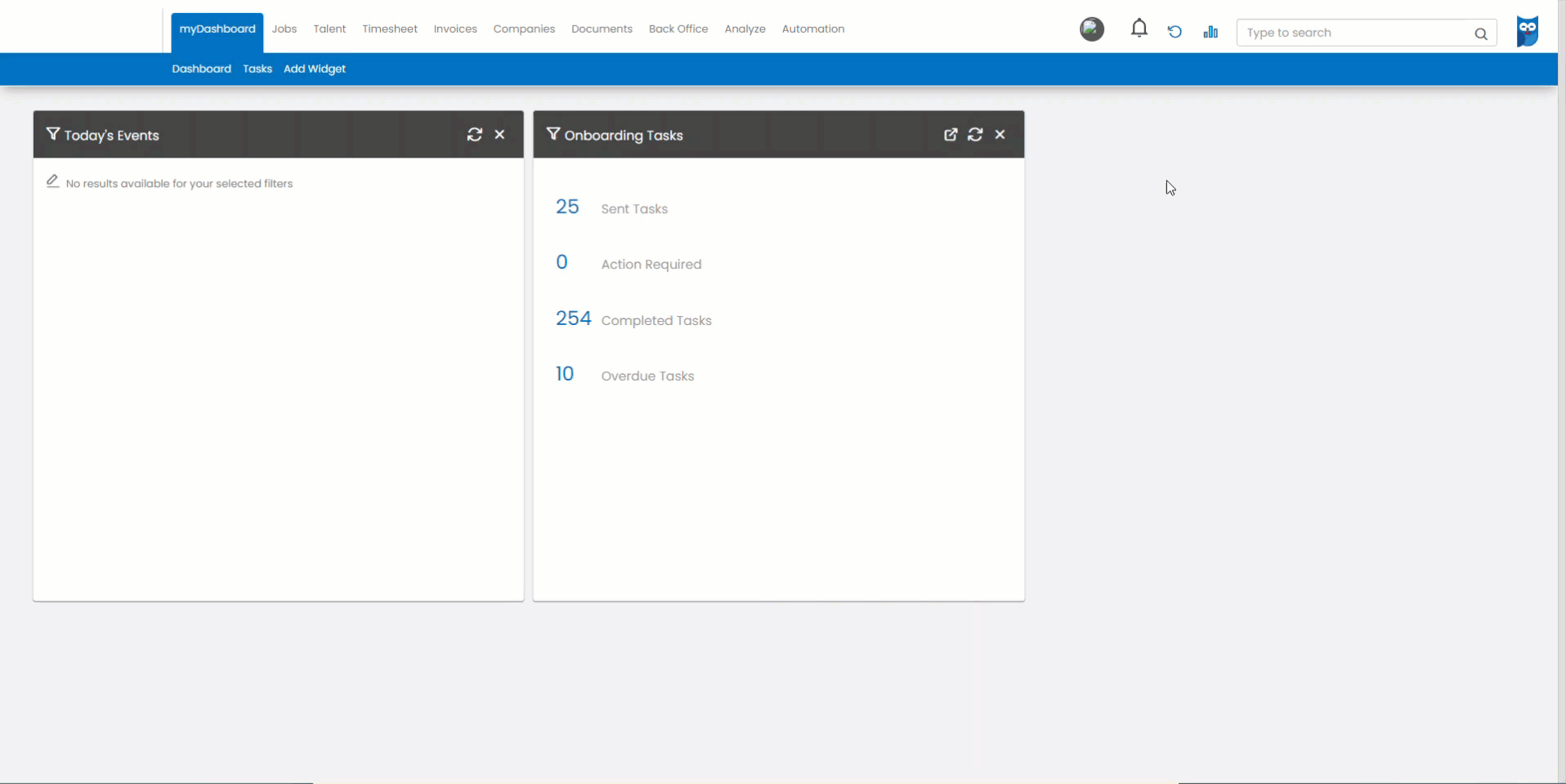 Talent Onboarding - Send Tasks - Personal Info