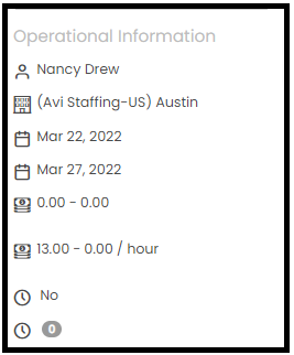Operational Information Widget