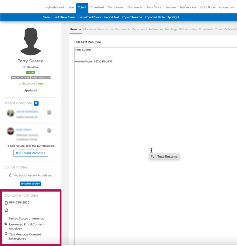 Talent screen with Contact Information highlighted.png