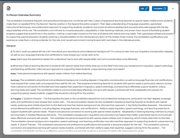 AI summary generation