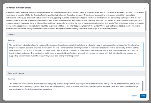 Editing summary content