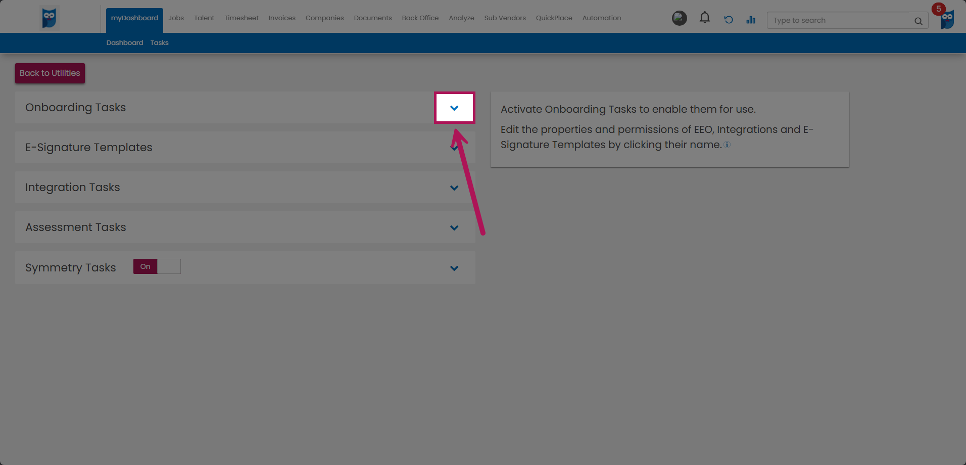 Bold - Talent Onboarding Tasks - Expand Button
