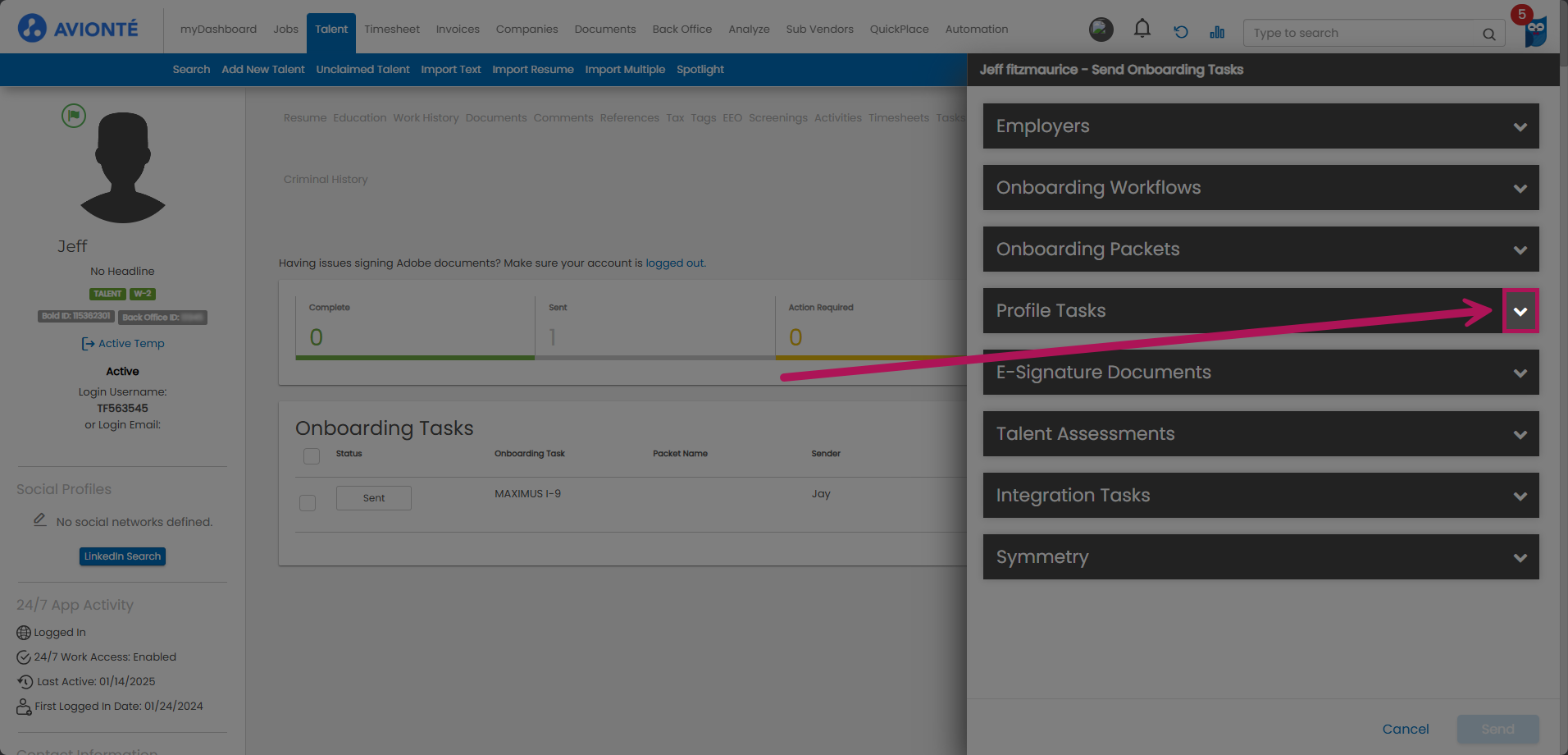 Bold - Send Onboarding Task Fly-Out - Chevron