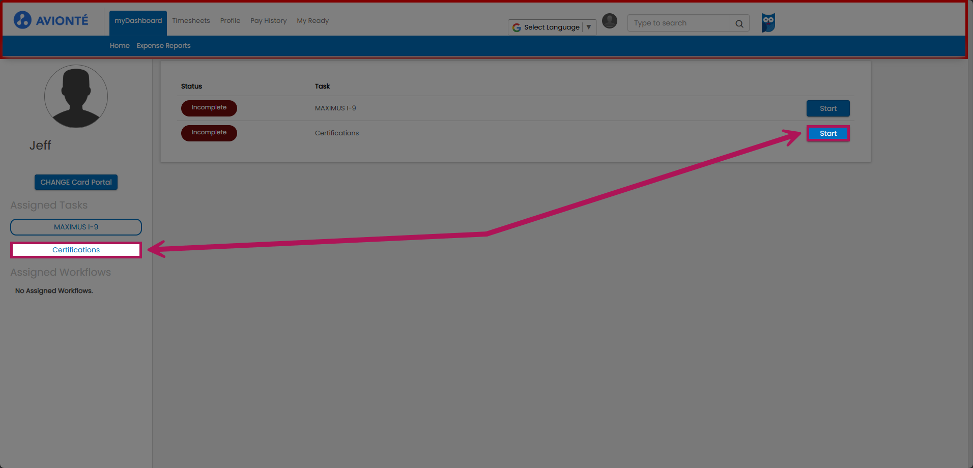 Bold Talent - myDashboard - Tasks