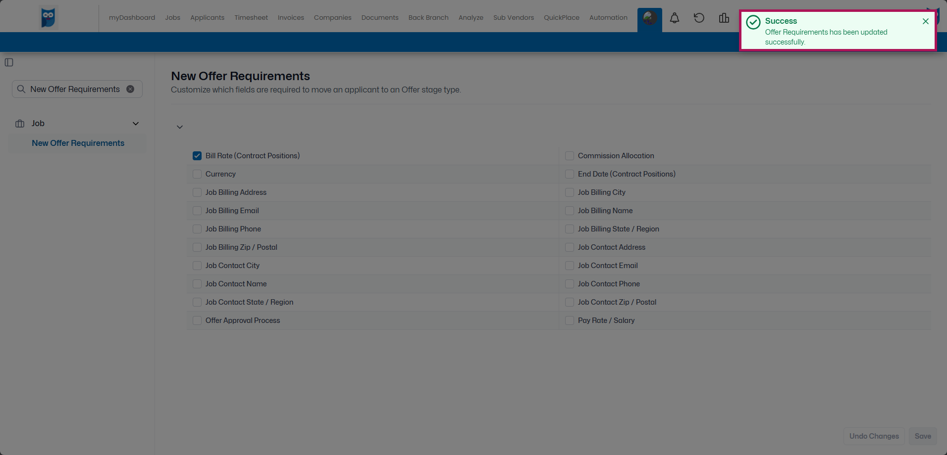 Bold - Table Editor - Job - New Offer Requirements - Requirement Added Successfully Highlighted.png