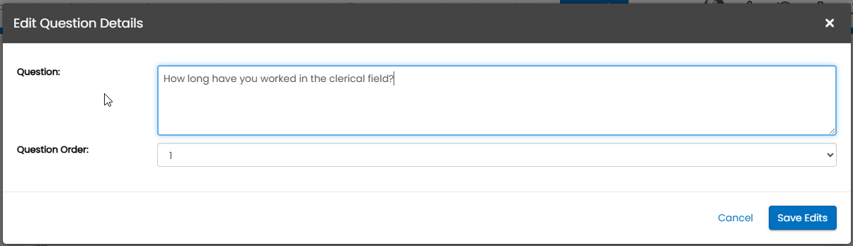 Add Question button