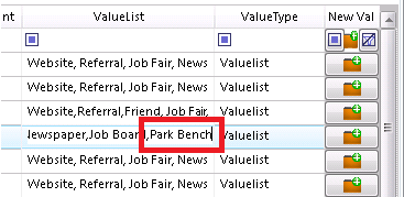 Adding a new value example