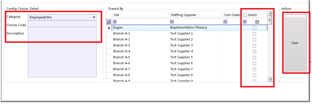 Locations selection