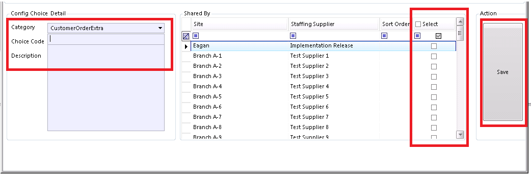 Locations selection