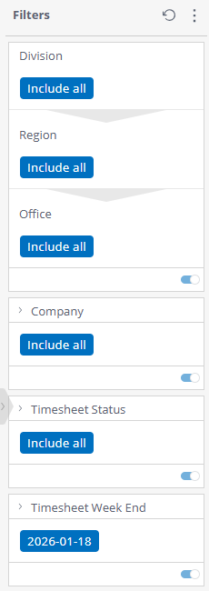 Timesheet status report filter.png