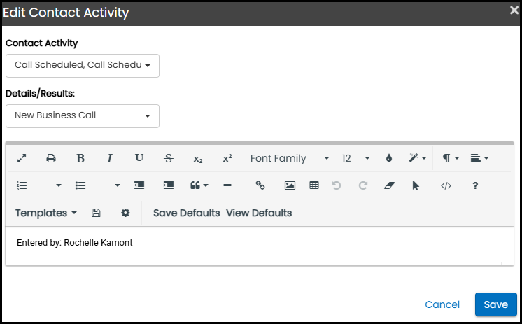 Edit contact activity