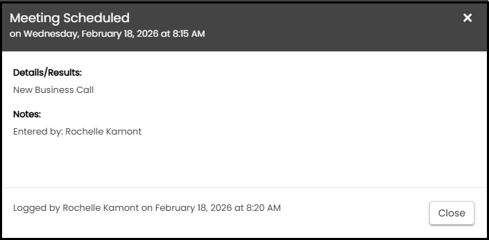 Contact profile task eye icon