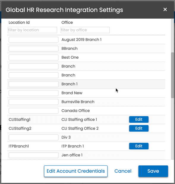 Edit button for existing Location IDs in integration settings