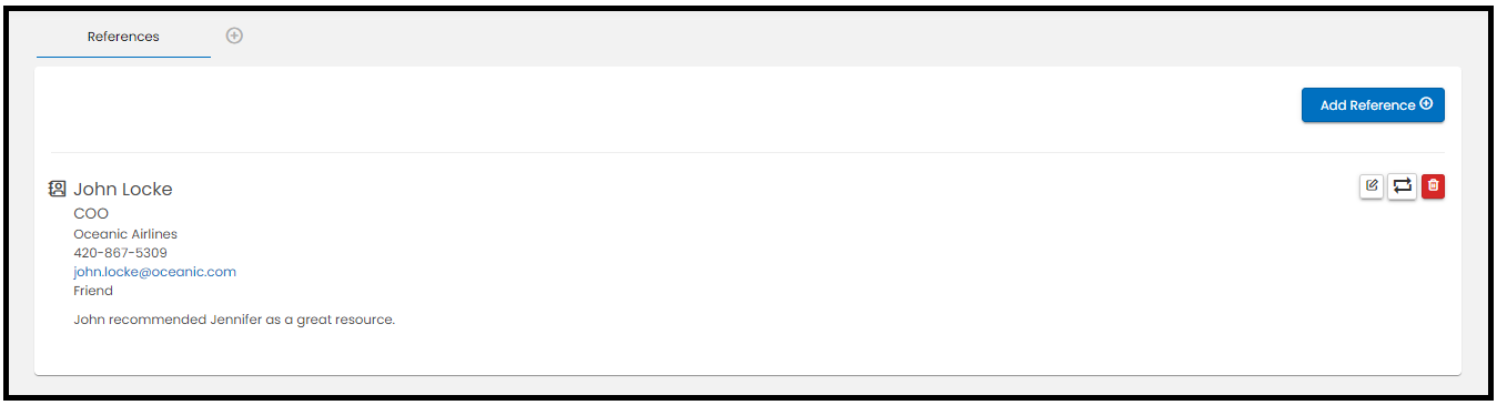 References tab