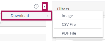 Export menu showing Image, CSV File, and PDF File download options